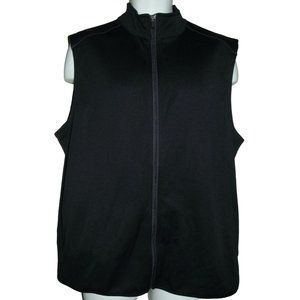 Links Edition Mens Sz Large Black Full Zip Fleece Lined Golf Vest L performance